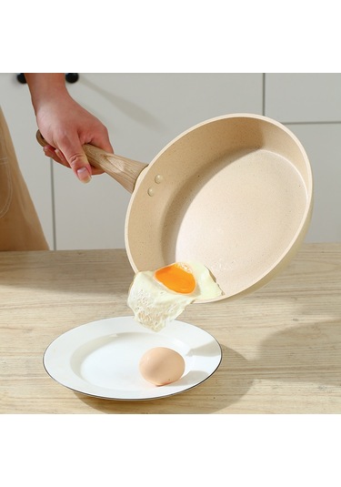 Mufunye 1 Kişilik 20 Cm Mısır Taşı Kaplama Yapışmaz Tava - Gazlı Ocaklar İçin İdeal Ev Tipi Tava Çok Renkli