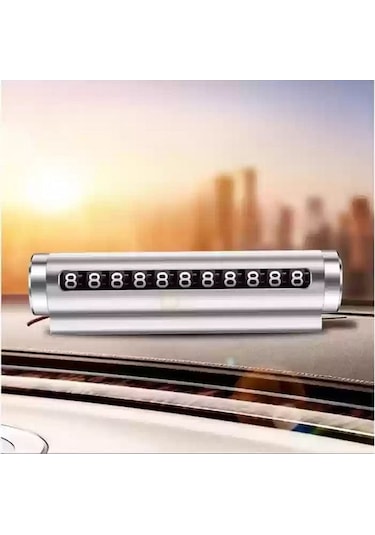 Gri Metal Kasa Numara Çevirmeli Araç İçi Telefon Numaratör Park Numarası Parkmatik Araba Numaratör