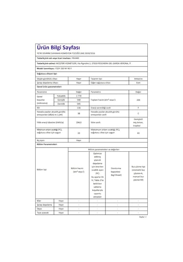 Franke Ankastre Buzdolabı FSDF 330 NF NE F Beyaz