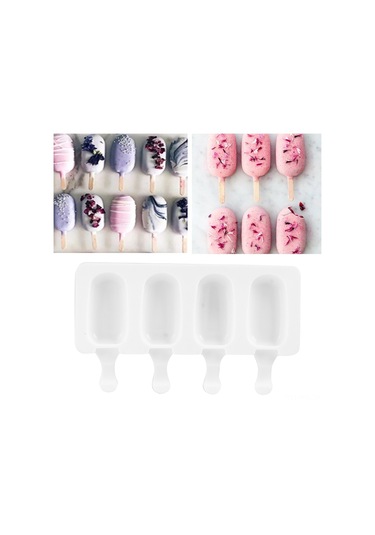 Konesam Güvenli Silikon Dondurma Kalıbı - 4 Bölmeli Evde Dıy Buzlu Tatlı Yapımı, Kolay Çıkarma Ve Temizleme Diğer