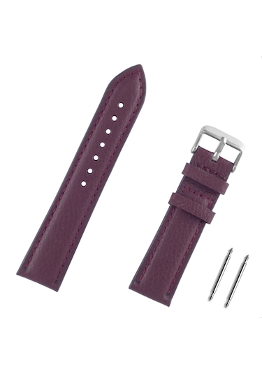 24mm Bordo Hakiki Deri Saat Kordonu Kayış