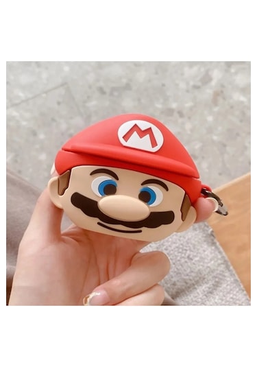 Airpods 4. Nesil 2024 Uyumlu Silikon Sevimli Figürlü Kılıf Kırmızı