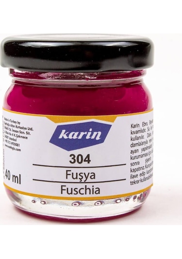 Karin Ezilmiş Ebru Boyası 40ml 304 Fuşya