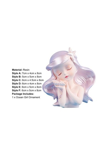 D Trendy Deniz Kızı Heykelcik Yaratıcı Parlak Renkli Narin