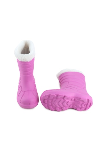 Gezer Kız Çocuk Kışlık Boğazdan Peluşlu İçi Sıcak Astarlı Su Geçirmez Yağmur Kar Bot Çizme Fuşya