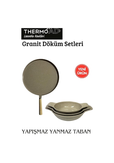 Thermoad 2'li Vizon Set (36 CM Gözleme Tavası - 3'lü 18-20-22 CM Güveç Sahan Set Kapaksız)