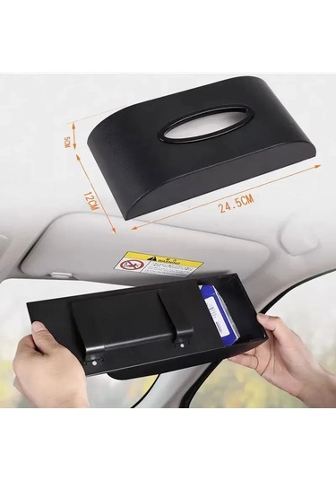 Aubyhe Oto Arka Pencere Bezi Tutucu - Siyah Oto Dekorasyon Aksesuarı, Kolay Erişimli Oto Bezi Saklama Kutusu