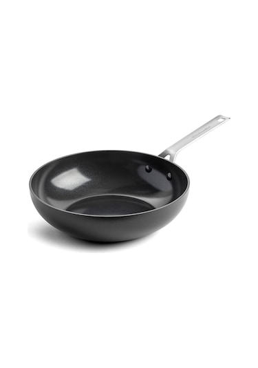 Kitchenaid Alu Magn Mat Siyah Alüminyum Wok Tava 28 Cm Siyah
