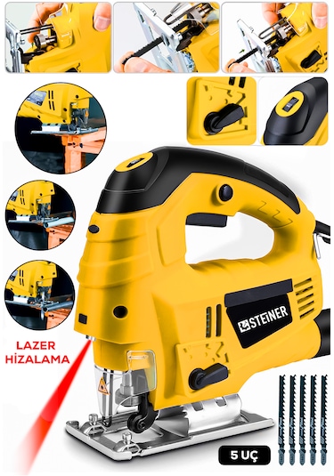 Steiner ST-4600W Devirli Lazerli Pandüllü Dekupaj Testere Sarı