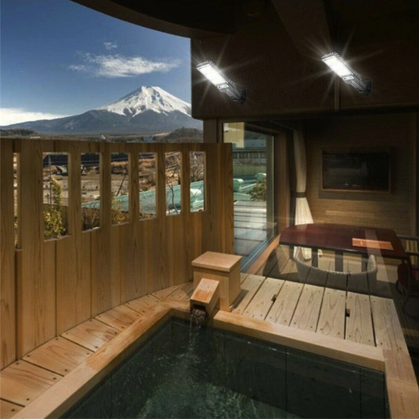 Tongxida 72 Smd 108 Cob Uzaktan Kumandalı Hareketli Güneş Enerjili Led Bahçe Duvar Lambası - Su Geçirmez