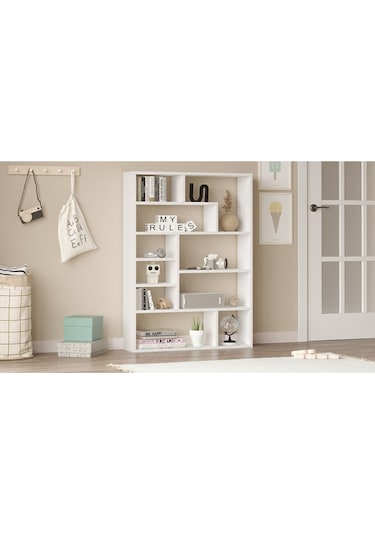 Keemon Kitaplık 124cm Beyaz Kee1-w Beyaz