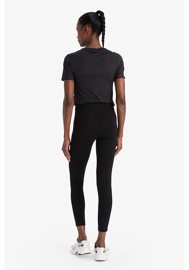 Defacto Defactofit Yüksek Bel Beli Saran Pamuklu Basic Düz Sporcu Tayt Z6327az25aubk81 SiYAH
