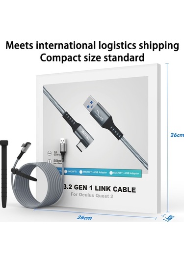 Pazly Amvr Tylc2 5m Vr Kulaklık Veri Kablosu Dirsek Tip-c Yüksek Hızlı Usb3.2 Örgülü Şarj Kablosu, Kullanıcı Dostu Dirsek Tasarımı