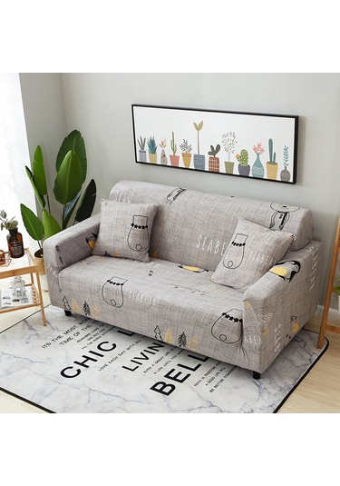 Wezone Yeşil Orman Desenli Tam Kapama Kumaş Koltuk Örtüsü - 190-230 Cm Üç Kişilik, Lastikli, Kaymazsız, Ev Dekorasyonu Ve Koltuk Koruması İçin DiğER