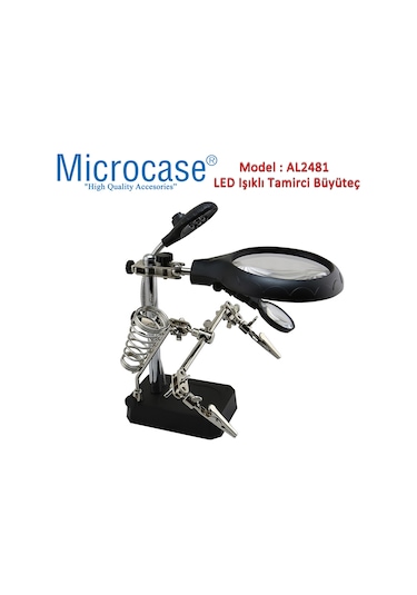 Microcase Led Işıklı Masaüstü Tamirci Büyüteç Seti - Al2481
