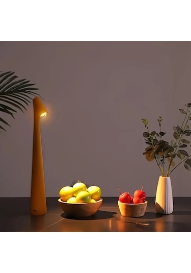 Fastbuy Turuncu Yaratıcı Minimalist Diş Fırçası Atmosfer Lambası Kablosuz Usb Şarjlı Üç Ayarlı Masa Lambası Turuncu