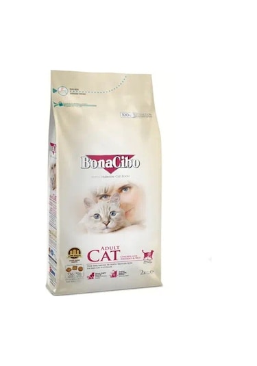 Bonacibo Tavuklu ve Hamsili Pirinçli Yetişkin Kedi Maması 2 KG