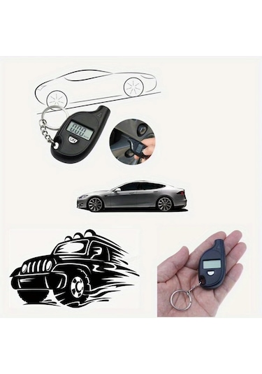 Hightower 1 Adet Dijital Göstergeli Araç Lastik Basınç Ölçer Pille Çalışan Taşınabilir Tüm Araçlarla Uyumlu