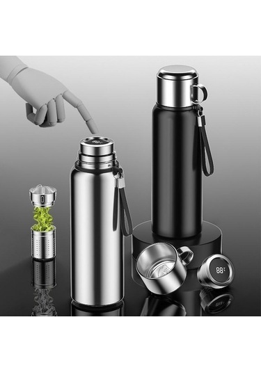 Ankatek Yalıtımlı Vakumlu Vakum Termos Termos Termos Su Su Siyah Şişesi Şişesi Sıcak Paslanmaz Kupa Kapasiteli Çelik Büyük Bardak Akıllı 1500ml Bs Siyah Siyah