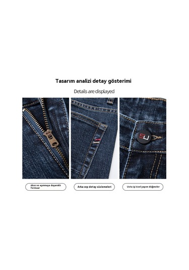 2025 İlkbahar Ve Sonbahar Yeni Üst Düzey Erkek Kot Pantolonları Gri-mavi