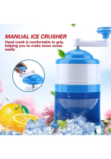 Jialan Taşınabilir El Krank Kar Koni Makinesi Manuel Traşlı Buz Mavi