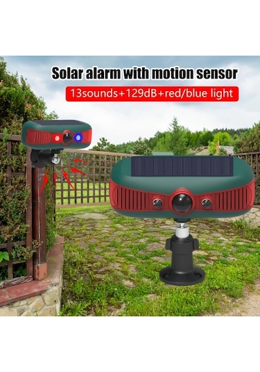 Motion003 2025 Yükseltme Ses Dalgası Teknolojili N911y Red 1pc Güneş Enerjili Hareket Algılamalı Bahçe Avlu Hayvan Kovucu Cihaz
