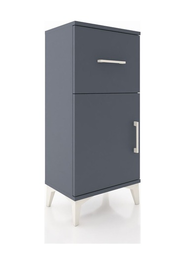 Arges Komodin Tek Raflı Tek Çekmeceli Tek Kapaklı 44x30x96 Antrasit-antrasit Antrasit