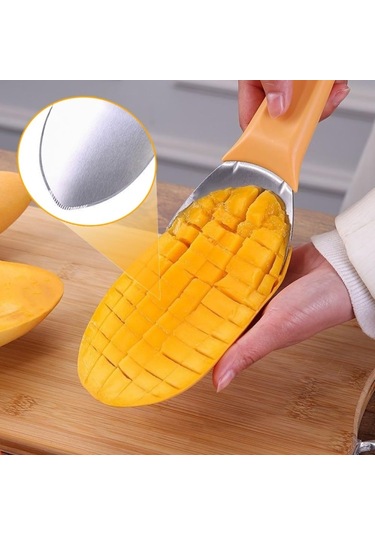 Mango Dilimleme Ve Binleme Aracı Çok Fonksiyonlu Paslanmaz Çelik Meyve Peel Ayırıcı 1 Adet , Boyut:mango Kesici Diğer