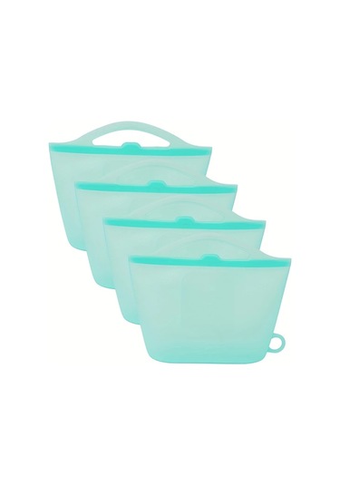 Brightnova 4 Adet Sızdırmaz Silikon Saklama Kabı 1200ml Bpa İçermez Bulaşık Makinesinde Güvenli Yeşil 40 58oz Four Packs Mutfak Buzdolabı Seyahat Ofis -