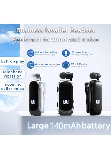 K88 Business Yaka Tek Kulak Bluetooth Kulaklık Siyah