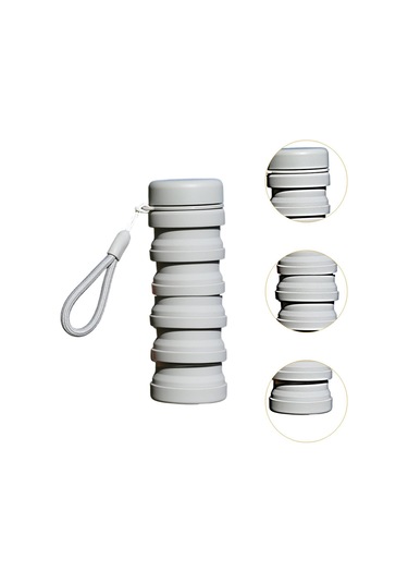 Suntek Dağcılık Kamp Seyahat Için Katlanabilir Su Şişesi Gri