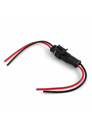 2 Pin Kablolu Su Geçirmez Konnektör Çift Ip65 200mm Kilitli