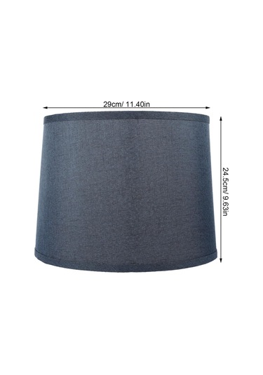 Orta Davul Lambası Gölgesi Doğal Keten El Yapımı Işık Kapak Lambası Gölgesinde Masa Lambası Ve Zemin Açık Mavi Altın - Mavi