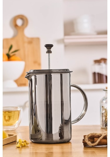 Karaca Alina French Press Gri 800 Ml Gri
