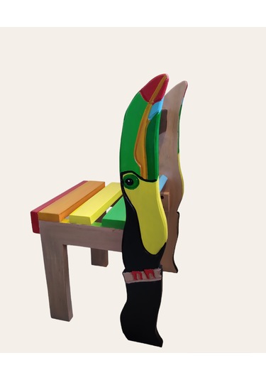 Toucan Ahşap Tamamı El Yapımı Çocuk Sandalyesi