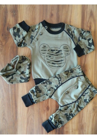 Erkek Bebek Kamuflaj Takım 2'li Yeşil