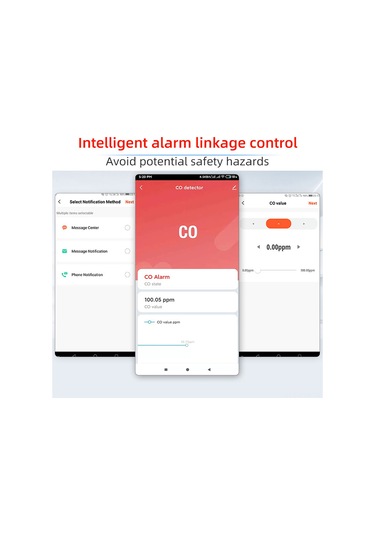Ranyeek Tuya Wifi Akıllı Karbon Monoksit Co Algılayıcı - Gerçek Zamanlı Yoğunluk Tespiti, 80db Alarm, Usb Besleme, Uygulama Entegrasyonu
