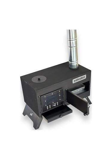 Katlanır Ayaklı Kuzineli Kamp Ve Çadır Sobası - Ful Set Çantalı