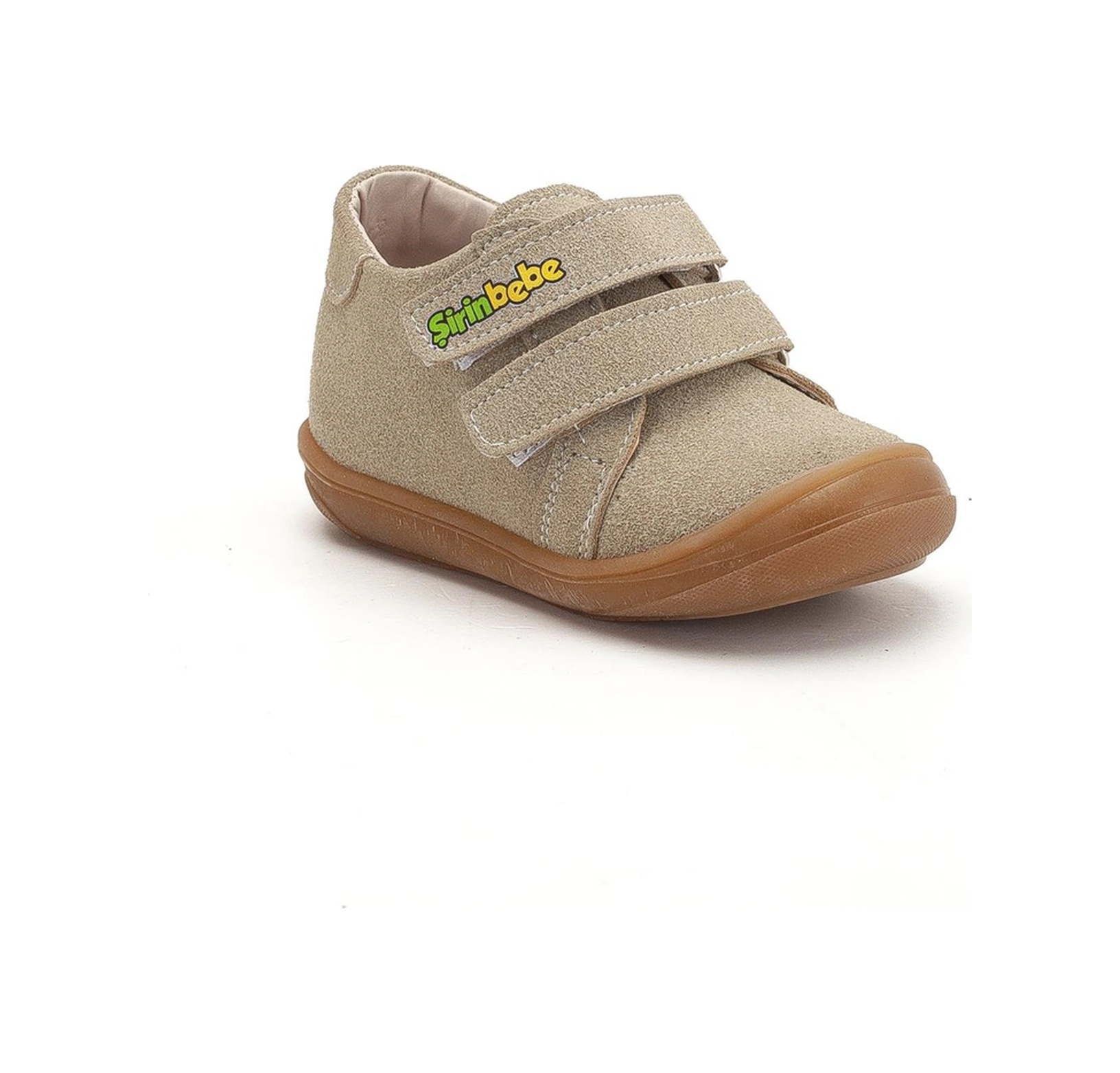Şirinbebe Ortopedik Erkek İlkadım Bebek Ayakkabı Bej Çift Cırtlı-4191 Bej