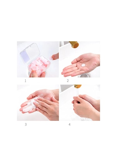 Green-100 Adet/kutu Taşınabilir Sabun Kağıt Banyo El Yıkama Tek Kullanımlık Sabun Dilim Mini Çiçek Seyahat Kokulu Petal El Yıkama Sabunu