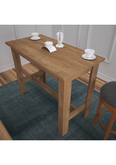 Pasific Home Barra Bar Masası Yüksek Yemek Masası, Koyu Meşe, 120x60