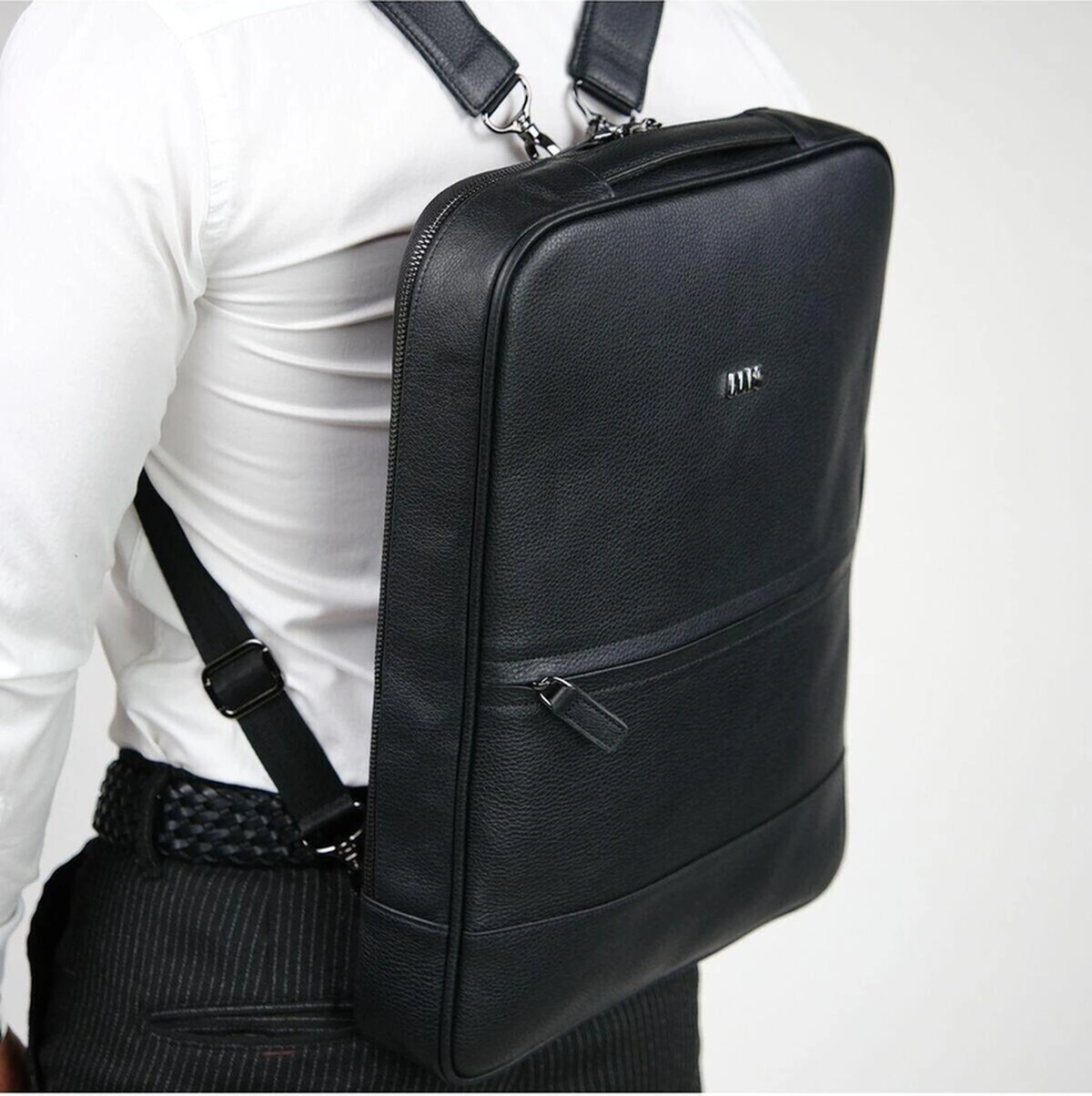 Hakiki Deri Unisex Sırt Çantası - Napoli 4212-116052 Siyah