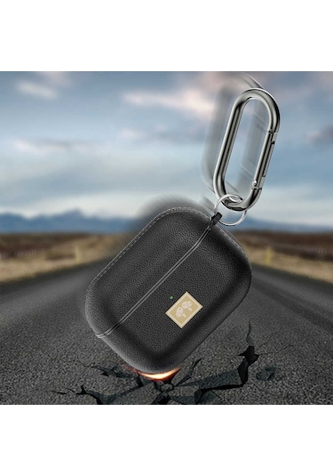 Wlons Airpods Pro Uyumlu Kılıf Deri Görünümlü Wlons Askılı Koruma Kılıfı Airpods Pro Uyumlu Kılıf Deri Görünümlü Wlons Askılı Koruma Kılıfı Siyah