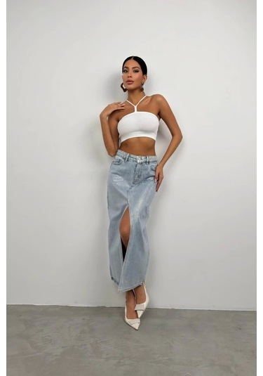 Pencere Detay Fitilli Crop Ekru