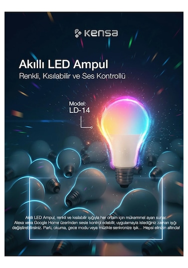 Akıllı Rgb+cct Led Ampul L Wıfı Özelliği L 9w A+ Enerji Tasarruflu Lamba Ev Dekor 1