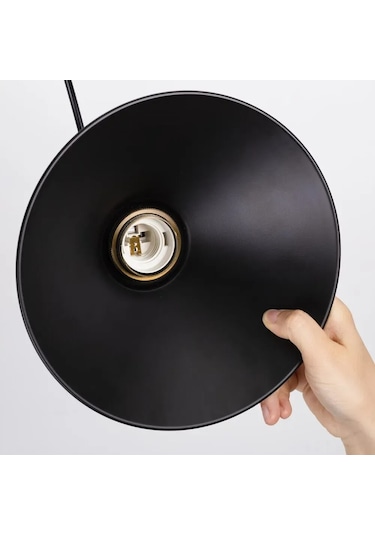 Xindoker Endüstriyel Demir Avize, Retro Siyah Modern Tasarım, Yemek Odası Ve Bar İçin, E27 Ampul Uyumlu Ampul Dahil Değil , 22 Cm Genişlik, Kolay Kurulum Siyah