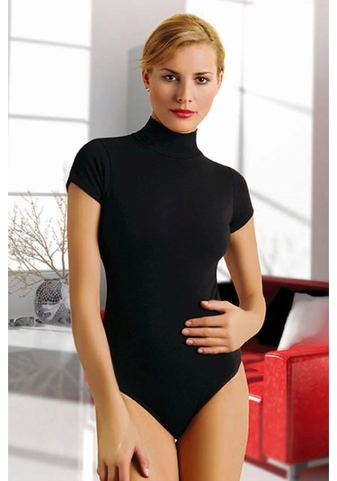 Balıkçı Yaka Kısa Kollu Body 4056 Beyaz