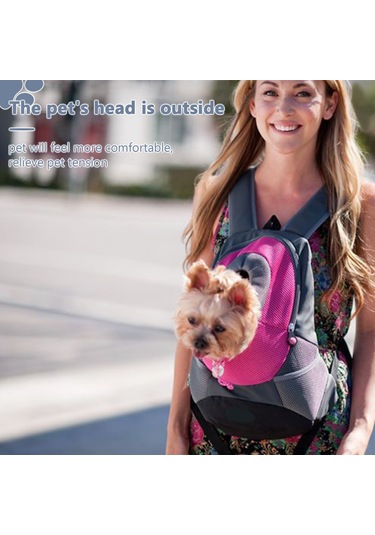 Jeemson Küçük Evcil Hayvanlar İçin Dışarı Taşıma Sırt Çantası - Kafa Dışarı, Konforlu Seyahat Pembe, S Boyutu, 2kg'a Kadar Çok Renkli