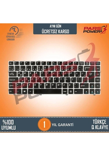 Medion B14Y Notebook Klavye (Gümüş Tr) Gümüş Çerçeveli