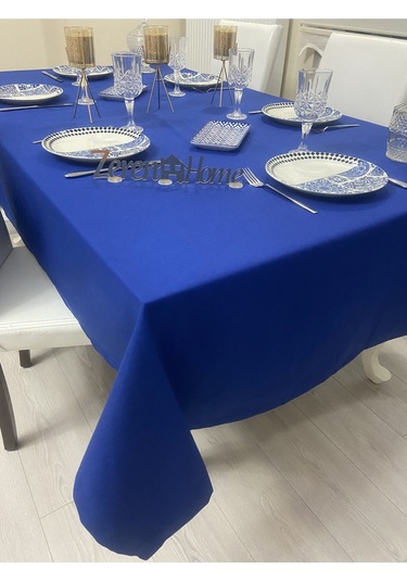 Sıvı Geçirmez Dertsiz Masa Örtüsü Çivit Mavisi